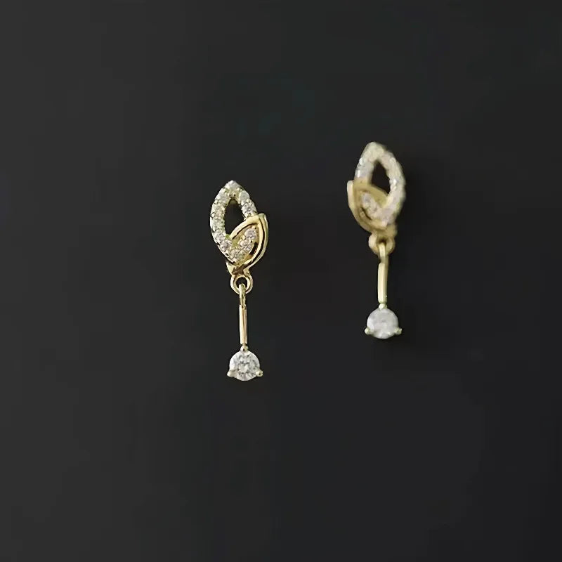 1 Paar 925 Sterling Silber Zirkon 925 Sterling Silber Ohrringe Blatt Ohrstecker | Shop Nory