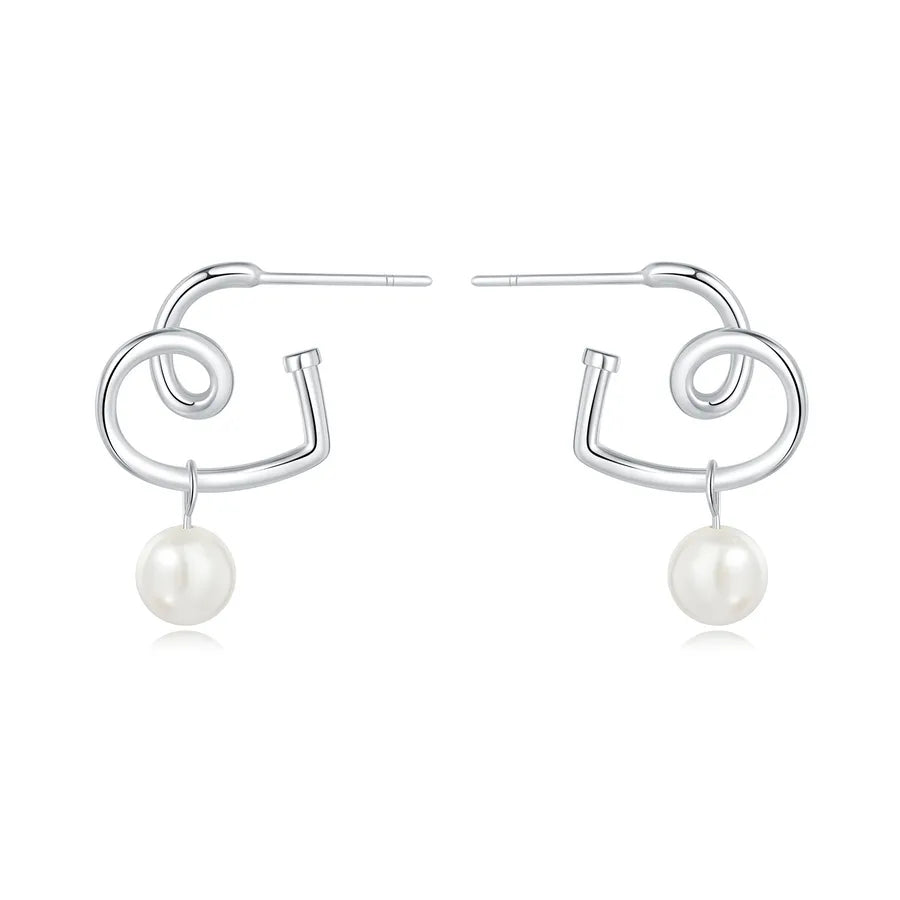 1 Paar 925 Sterlingsilber 925 Sterlingsilber Ohrringe Unendlichkeit Mond Herzform Tropf Ohrringe Ohrstecker | Shop Nory