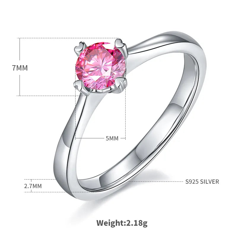 Rhodinbeschichtete 925 Sterling Silber Zirkon Runde Ringe 925 Sterling Silber Ringe | Shop Nory