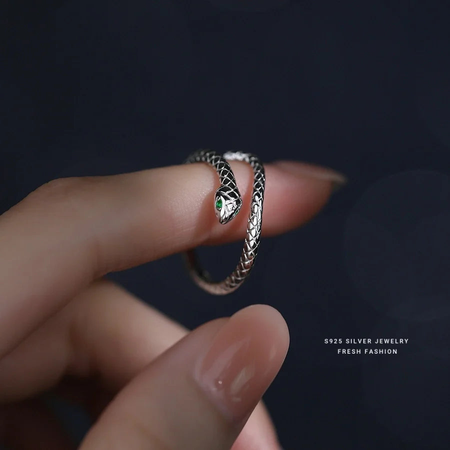 925 Sterling Silver Zirkon Schlange Offene Ringe 925 Sterling Silver Ringe | Shop Nory