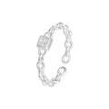 925 Sterling Silver Zirkon quadratische Herzform offene Ringe 925 Sterling Silver Ringe | Shop Nory