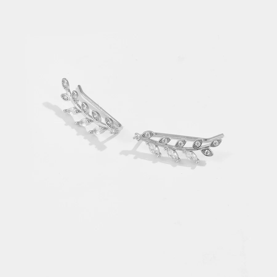 1 Paar 18K Goldbeschichtete Weißgoldbeschichtete 925 Sterling Silber Zirkon 925 Sterling Silber Ohrringe Geometrische Ohrstecker | Shop Nory