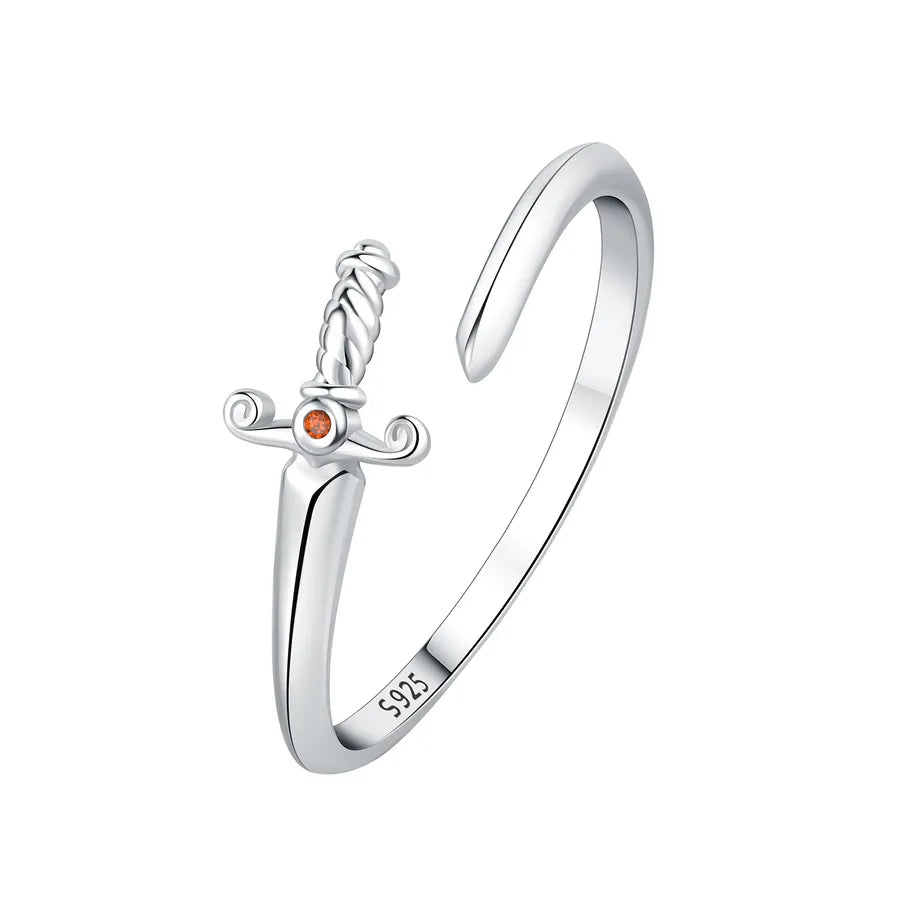 925 Sterlingsilber Buchstaben-Mond-Flugzeug Offene Ringe 925 Sterlingsilber Ringe | Shop Nory