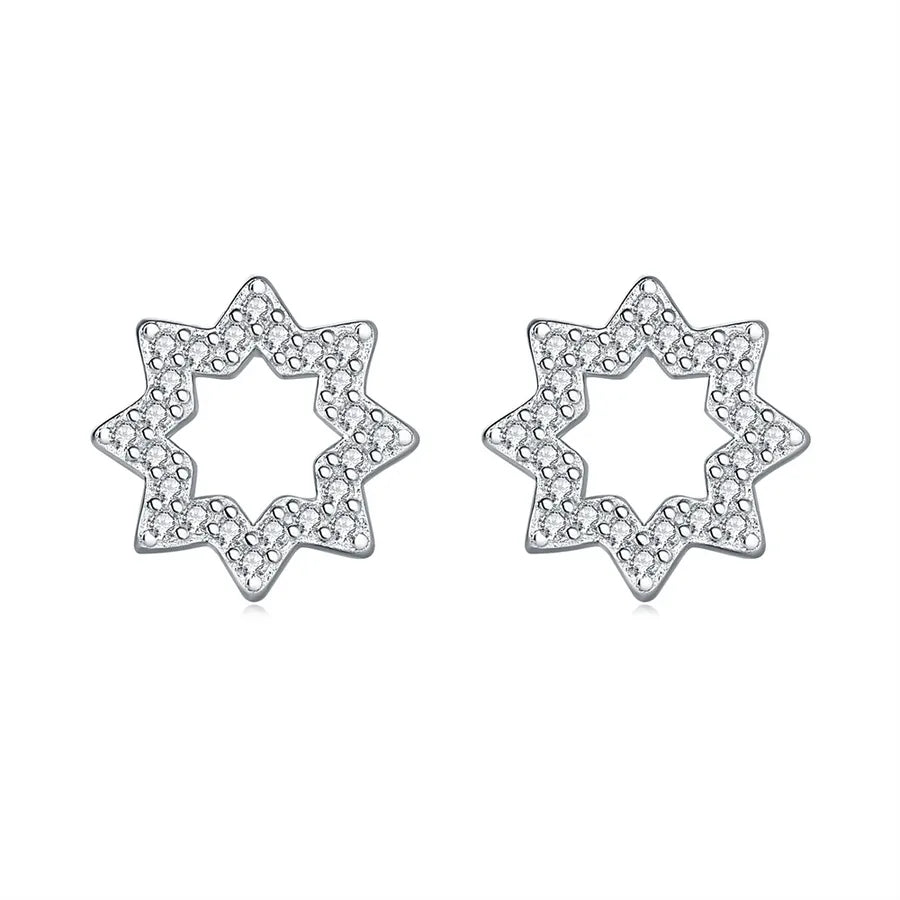 1 Paar 925 Sterling Silber Zirkon 925 Sterling Silber Ohrringe Stern Mond Herzform Ohrstecker | Shop Nory