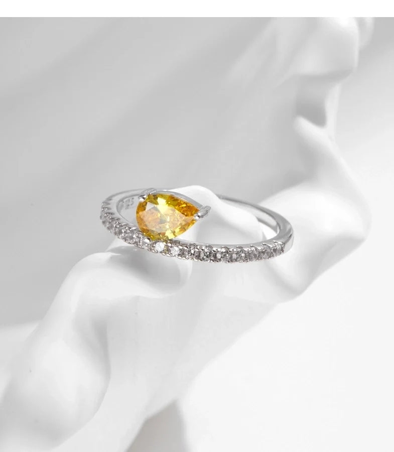 Rhodium-beschichtete 925 Sterling Silber Zirkon Geometrische Ringe 925 Sterling Silber Ringe | Shop Nory