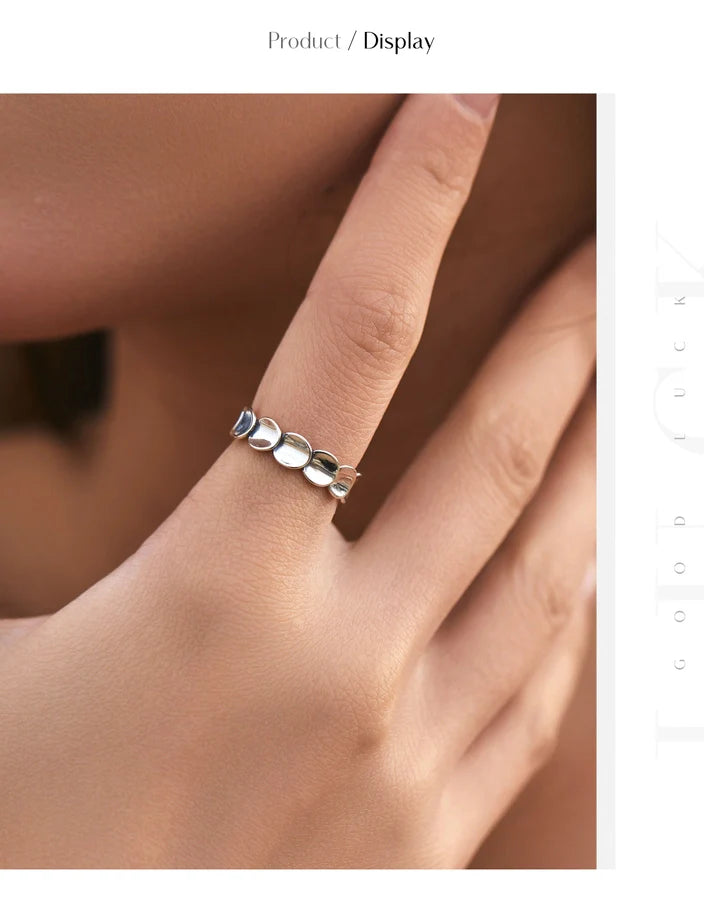 Rhodinbeschichtete 925 Sterling Silber Unregelmäßige Geometrische Offene Ringe 925 Sterling Silber Ringe | Shop Nory