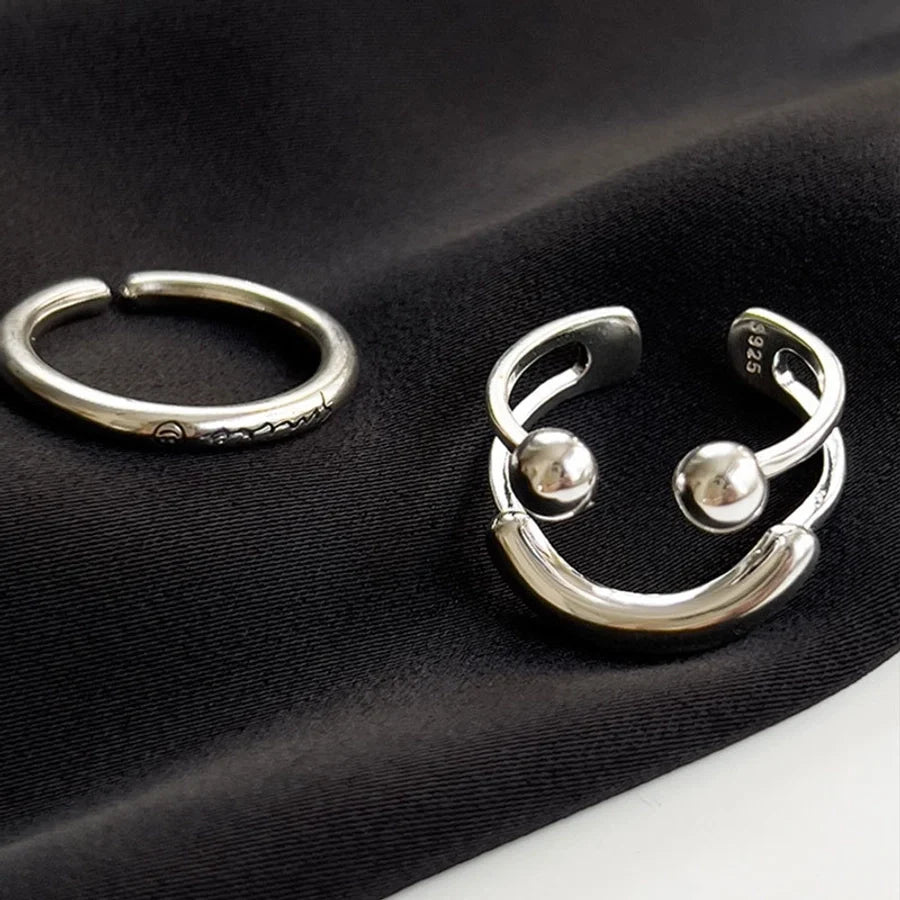 925 Sterling Silber Smile Face Offene Ringe 925 Sterling Silber Ringe | Shop Nory