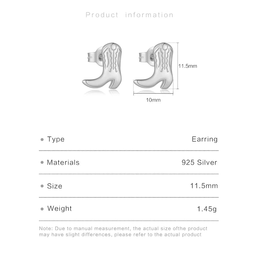 1 Paar 18K Gold plattiert Weißgold plattiert 925 Sterlingsilber 925 Sterlingsilber Ohrringe Boots Ohrstecker | Shop Nory