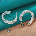 1 Paar 925 Sterling Silber Kupfer 925 Sterling Silber Ohrringe Geometrische Ohrstecker | Shop Nory