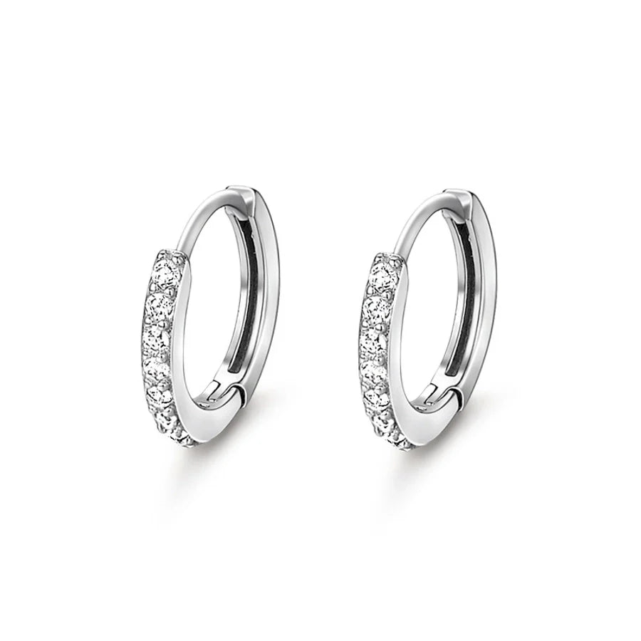 1 Paar S999 Silber Zirkon 925 Sterling Silber Ohrringe Geometrische Ohrringe | Shop Nory