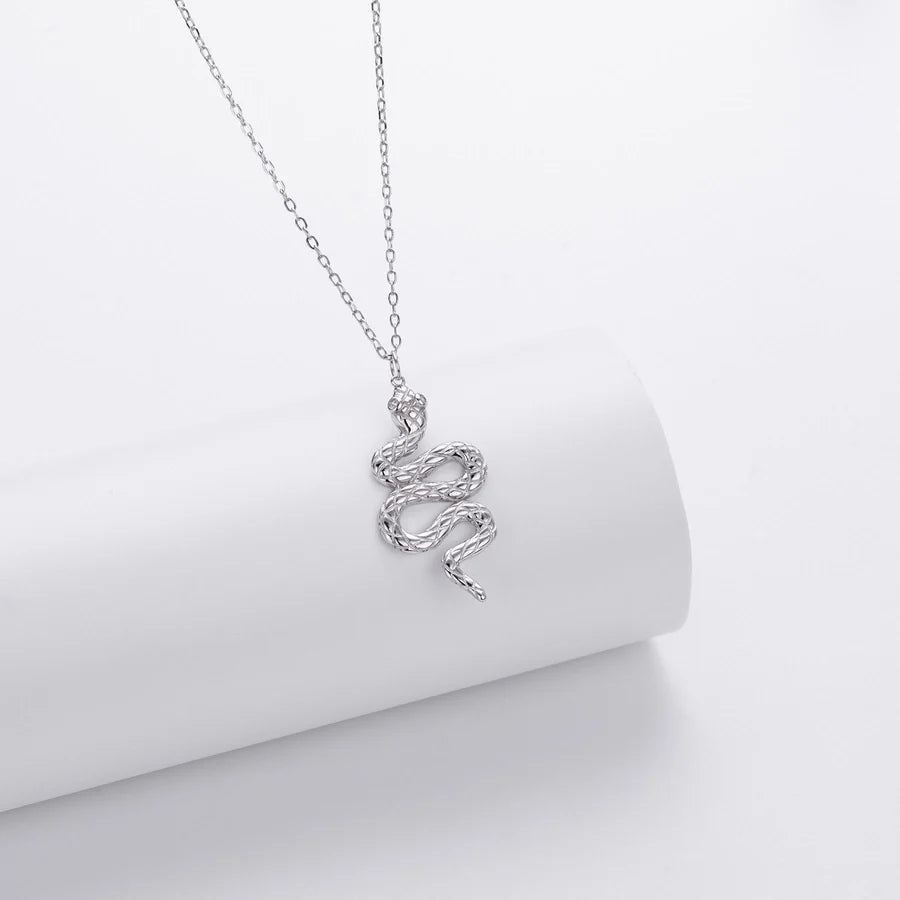 925 Sterlingsilber Zirkon Kabelkette Einlage Schlangenanhänger Halskette | Shop Nory