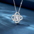 s925 Sterlingsilber vierblättriges Kleeblatt Halskette drehender voll diamant zircon Anhänger Halskette Hersteller direkt | Shop Nory