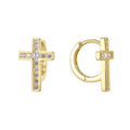1 Paar 14K vergoldete 925 Sterlingsilber Zirkon 925 Sterlingsilber Ohrringe Kreuz Hoop Ohrringe | Shop Nory
