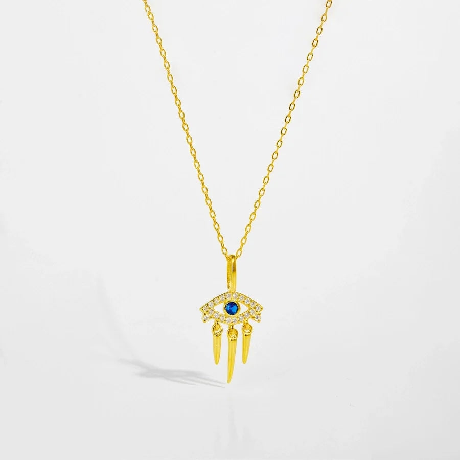 925 Sterling Silber Zirkon Kabelkette Teufelsauge Anhänger Necklace | Shop Nory