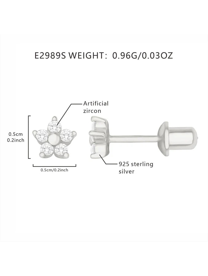 1 Paar 18K goldplattierte versilberte 925 Sterling Silber Zirkon 925 Sterling Silber Ohrringe Blumen Ohrstecker | Shop Nory