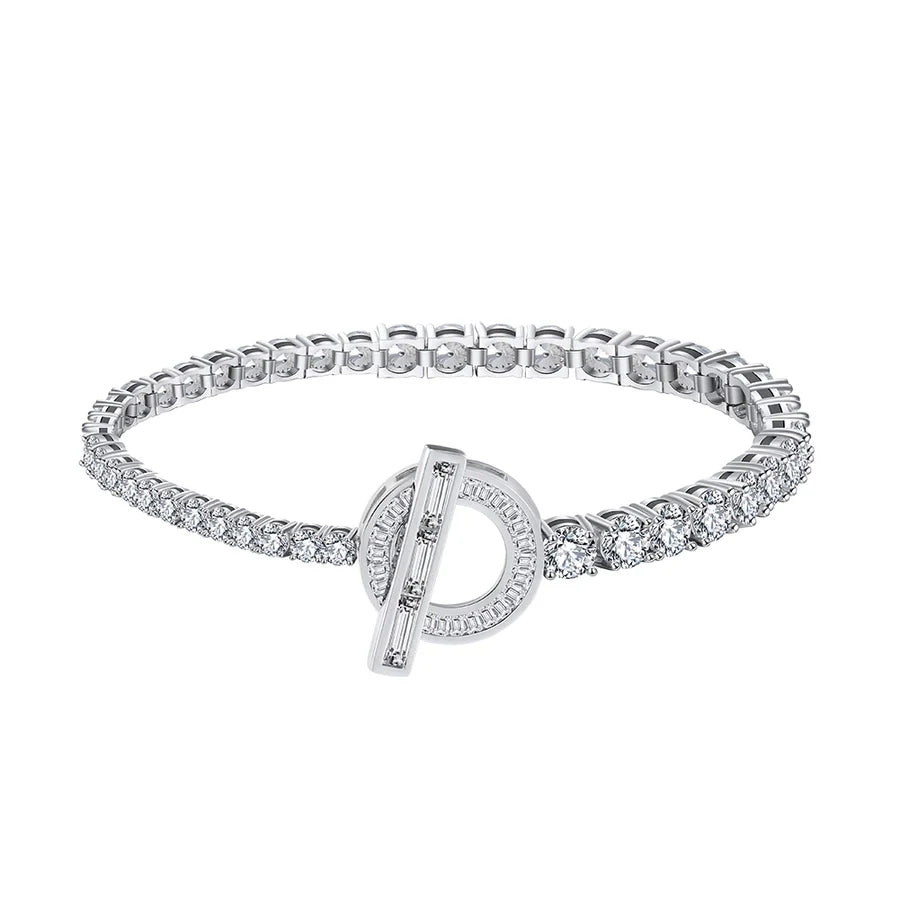 925 Sterling Silver Kabelkette Armbänder Luxuriöser Einfacher Stil Glänzend | Shop Nory