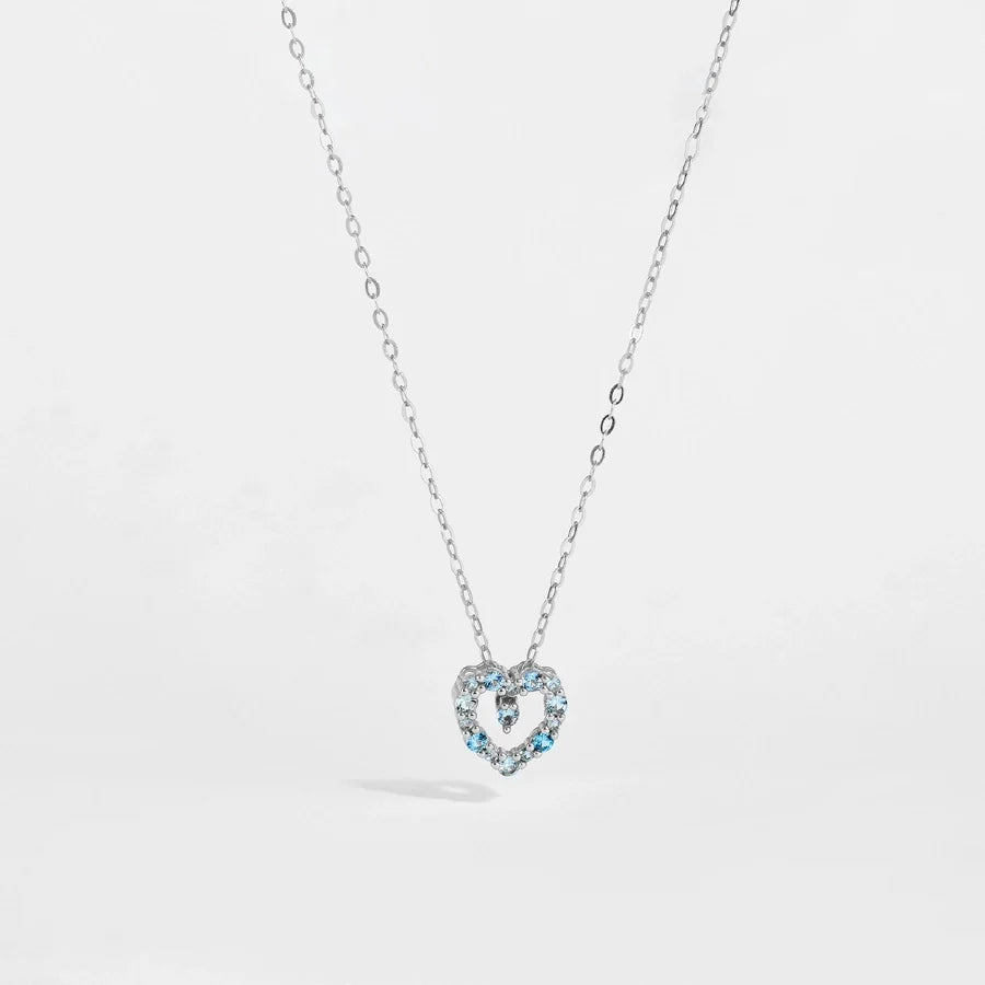 925 Sterling Silver Zirkon Kabelkette Herzform Anhänger Halskette | Shop Nory