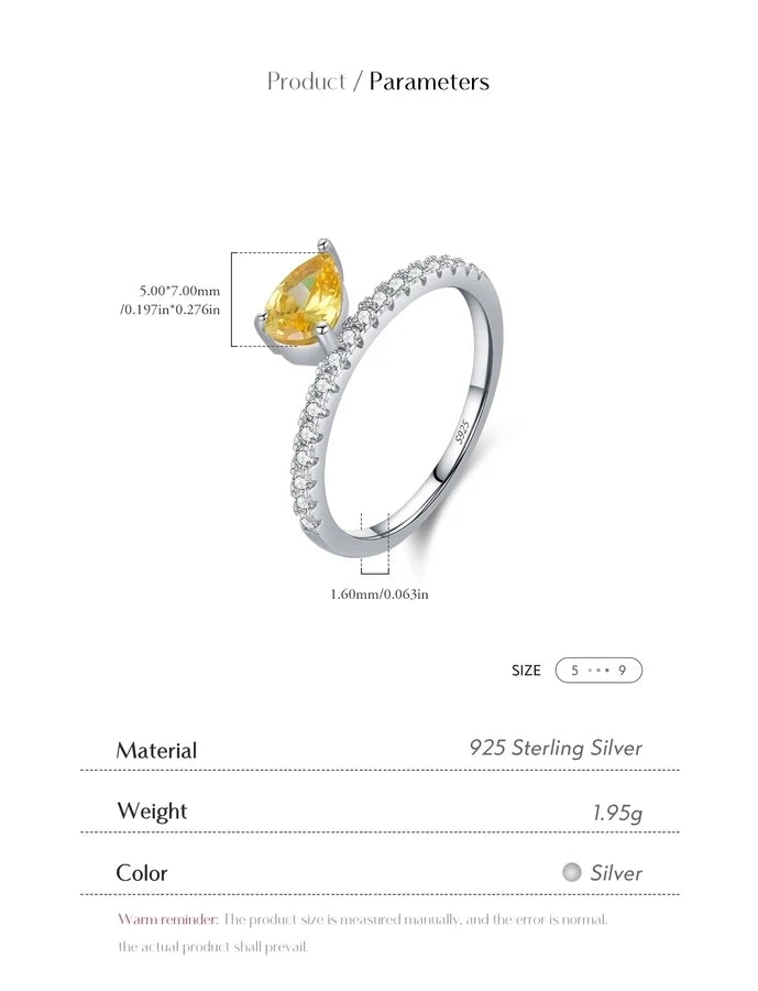 Rhodium-beschichtete 925 Sterling Silber Zirkon Geometrische Ringe 925 Sterling Silber Ringe | Shop Nory