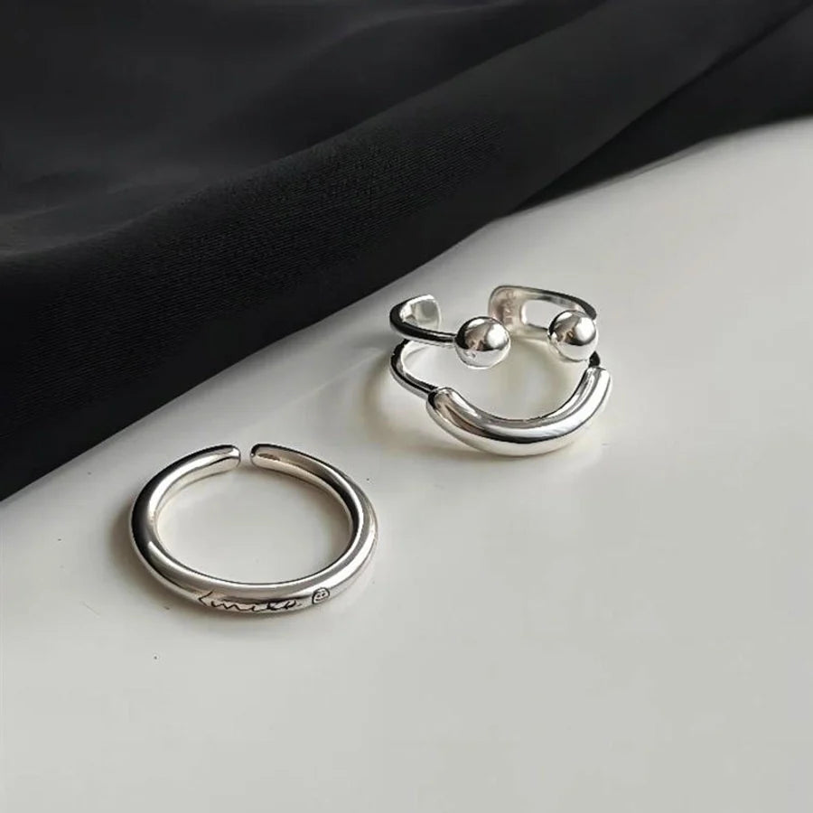 925 Sterling Silber Smile Face Offene Ringe 925 Sterling Silber Ringe | Shop Nory