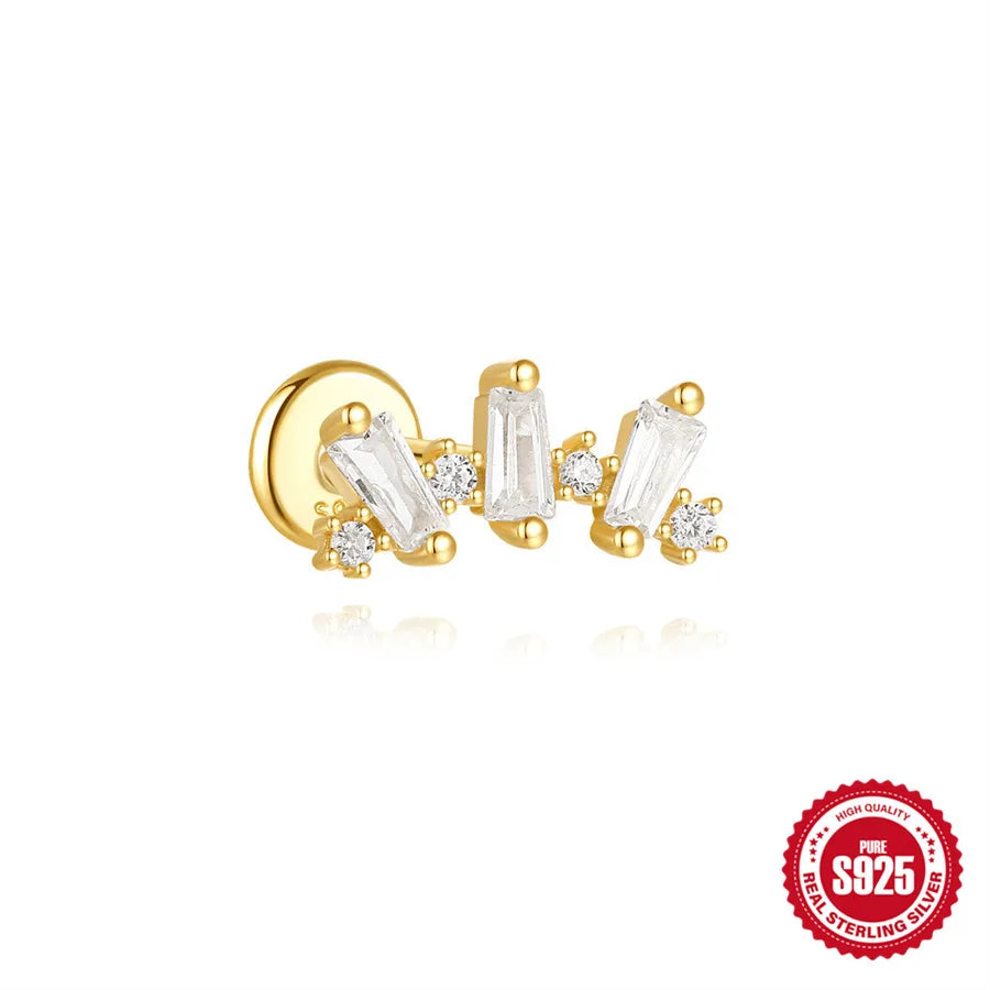 1 Stück 925 Sterling Silber Zirkon 925 Sterling Silber Ohrringe Geometrische Teufelsauge Ohrstecker | Shop Nory