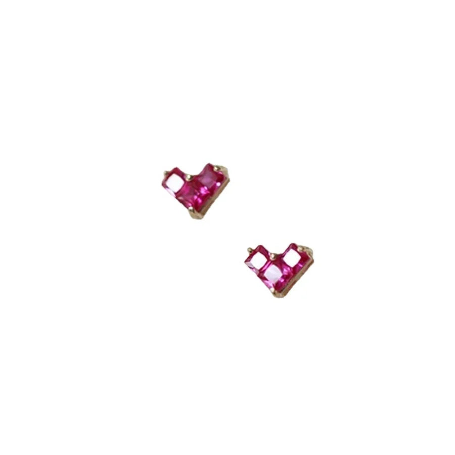 1 Paar 925 Sterling Silber Zirkon 925 Sterling Silber Ohrringe Herzform Ohrstecker | Shop Nory