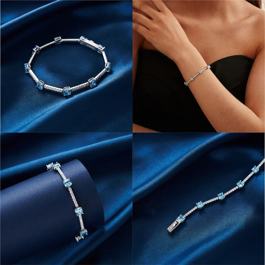925 Sterling Silver Kabelkette Armbänder Luxuriöser Einfacher Stil Glänzend | Shop Nory