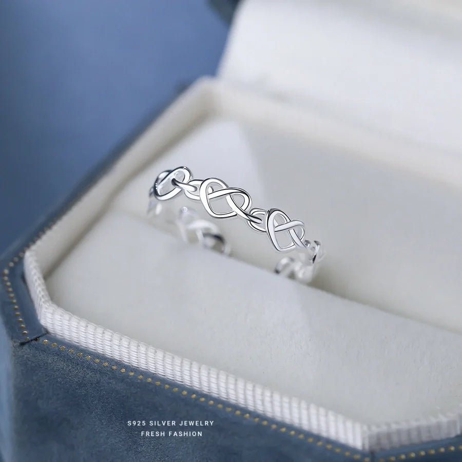 925 Sterling Silver Zirkon quadratische Herzform offene Ringe 925 Sterling Silver Ringe | Shop Nory