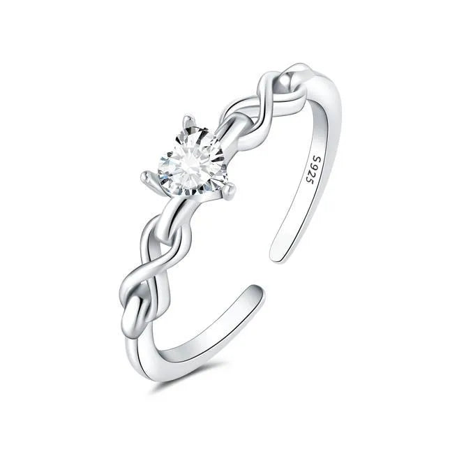 925 Sterling Silver Zirkon Herzform Offene Ringe 925 Sterling Silver Ringe | Shop Nory