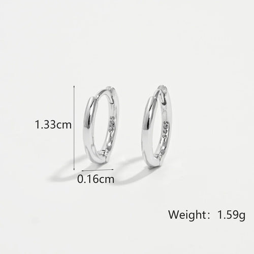 1 Paar Weißgoldbeschichtete 925 Sterling Silber 925 Sterling Silber Ohrringe Runde Ohrringe | Shop Nory