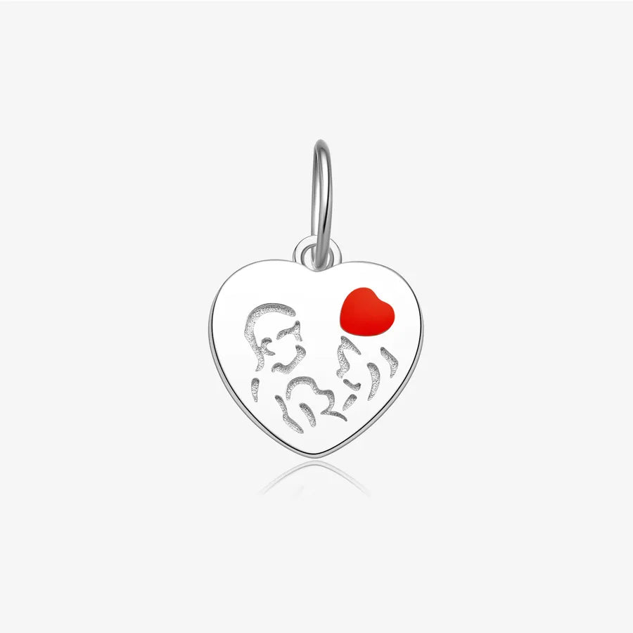 1 Stück Durchmesser 10mm 925 Sterling Silber Epoxy Weißgold plattiert Menschliches Herzform Polierter Anhänger Schmuck Zubehör | Shop Nory