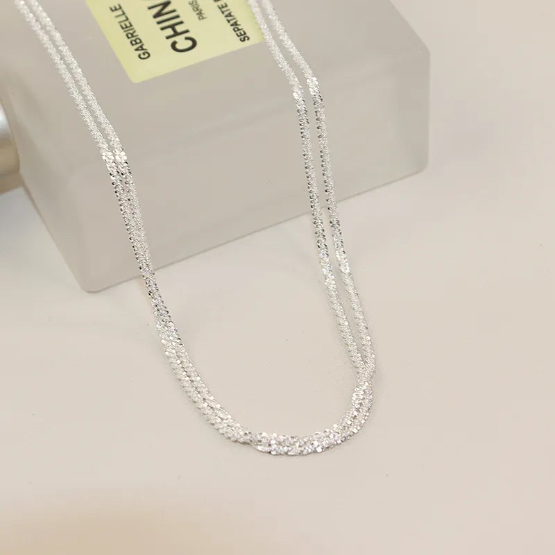 925 Sterling Silver Langanhaltend Platiertes Geometrisches Halskette | Shop Nory