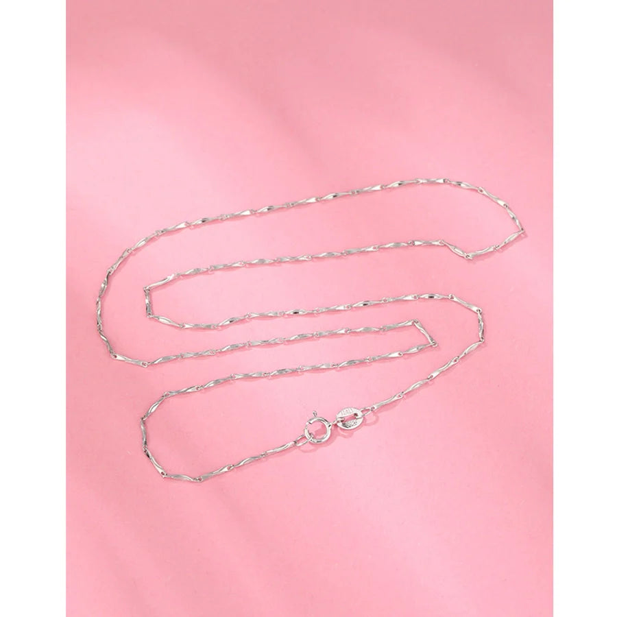 925 Sterling Silver Kabelkette Boxkette Einfarbige Halskette | Shop Nory