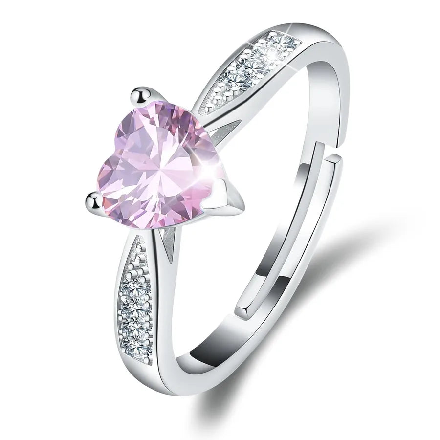 925 Sterling Silber Moissanit Herzform Offene Ringe 925 Sterling Silber Ringe | Shop Nory