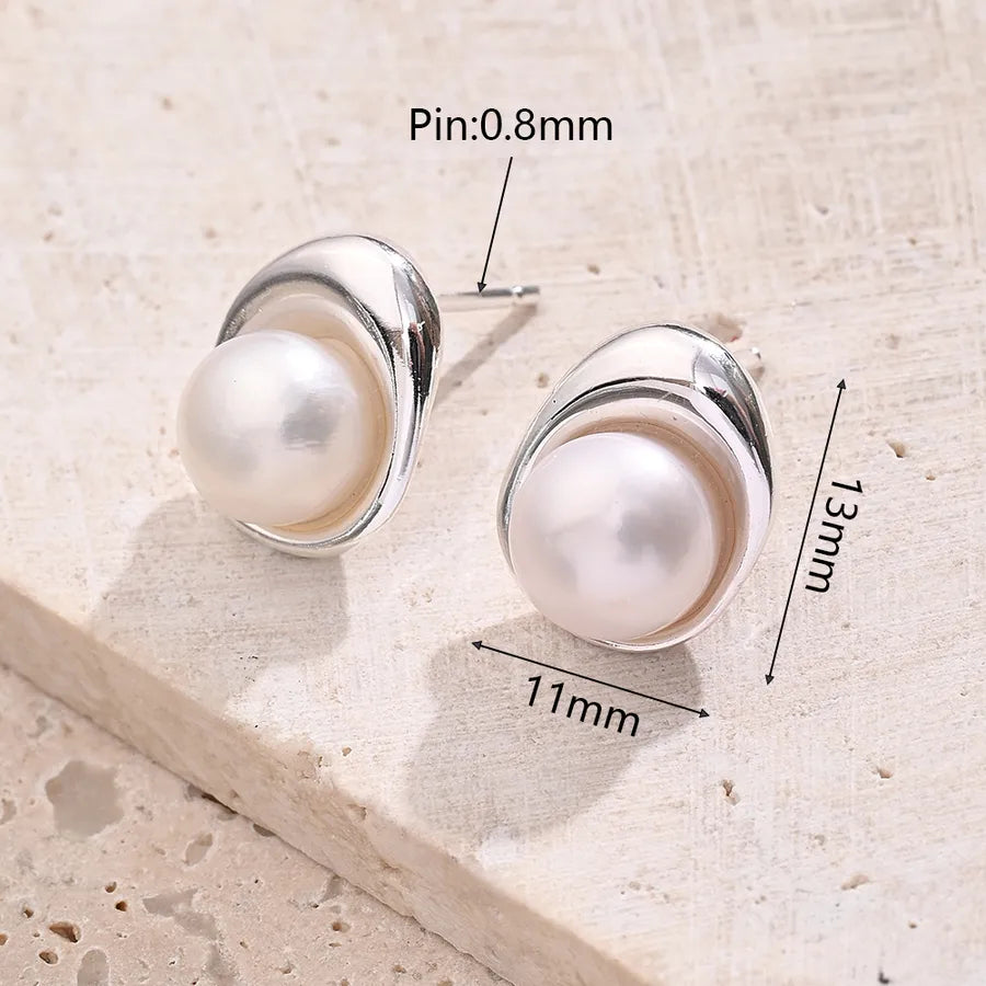 1 Paar/Verpackung 18K vergoldet 925 Sterling Silber Perle Labradorit Pentagram Herzform Ball Ohrringe Ohrstecker | Shop Nory