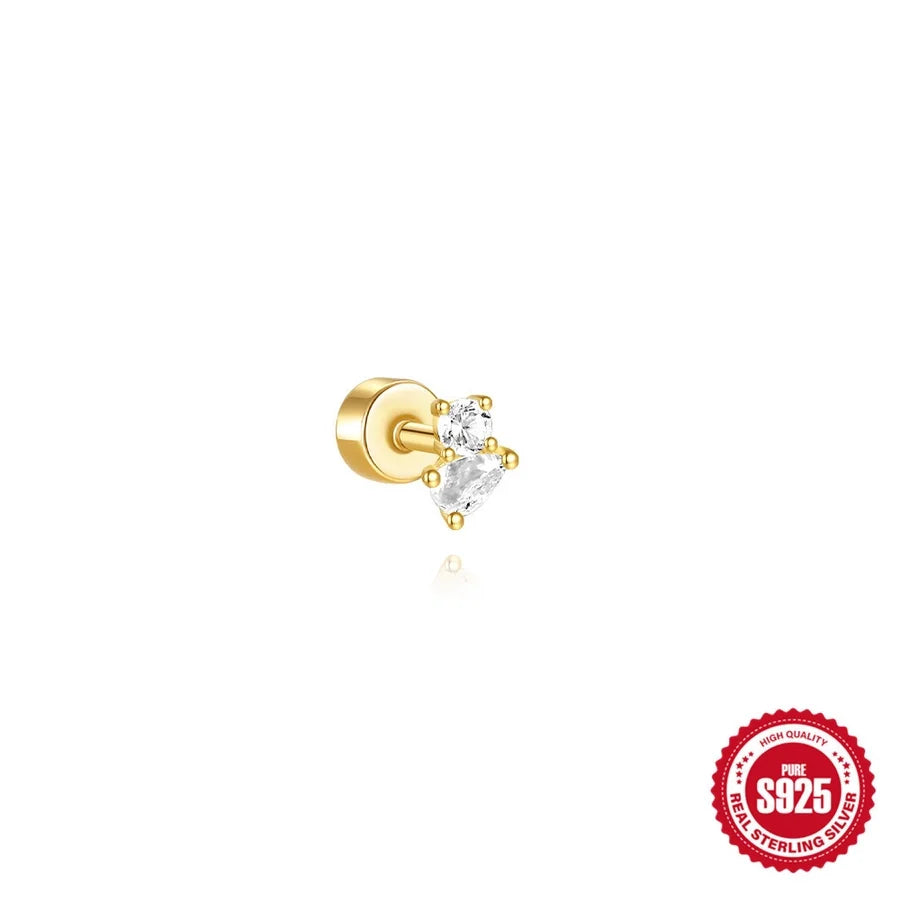 1 Stück Ohrknorpelringe & Steckern Einfacher Stil Klassischer Stil Geometrisch 925 Sterling Silber Opal Zircon Ohrknorpelringe & Steckern | Shop Nory