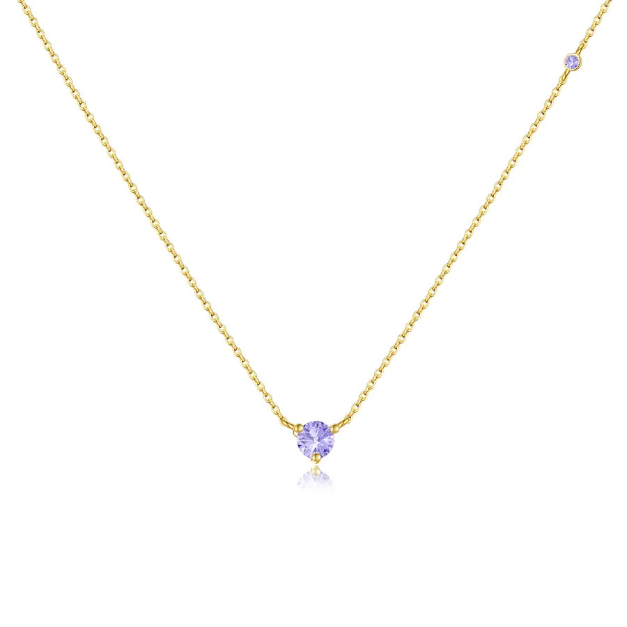 925 Sterling Silber Zirkon Kabelkette Einlage Rund Anhänger Halskette | Shop Nory