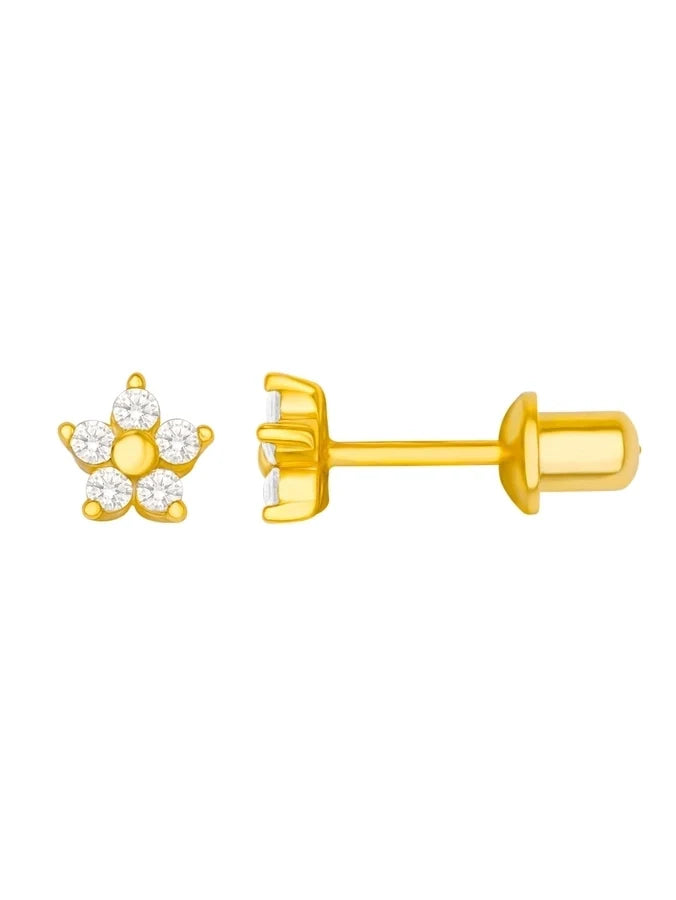 1 Paar 18K goldplattierte versilberte 925 Sterling Silber Zirkon 925 Sterling Silber Ohrringe Blumen Ohrstecker | Shop Nory