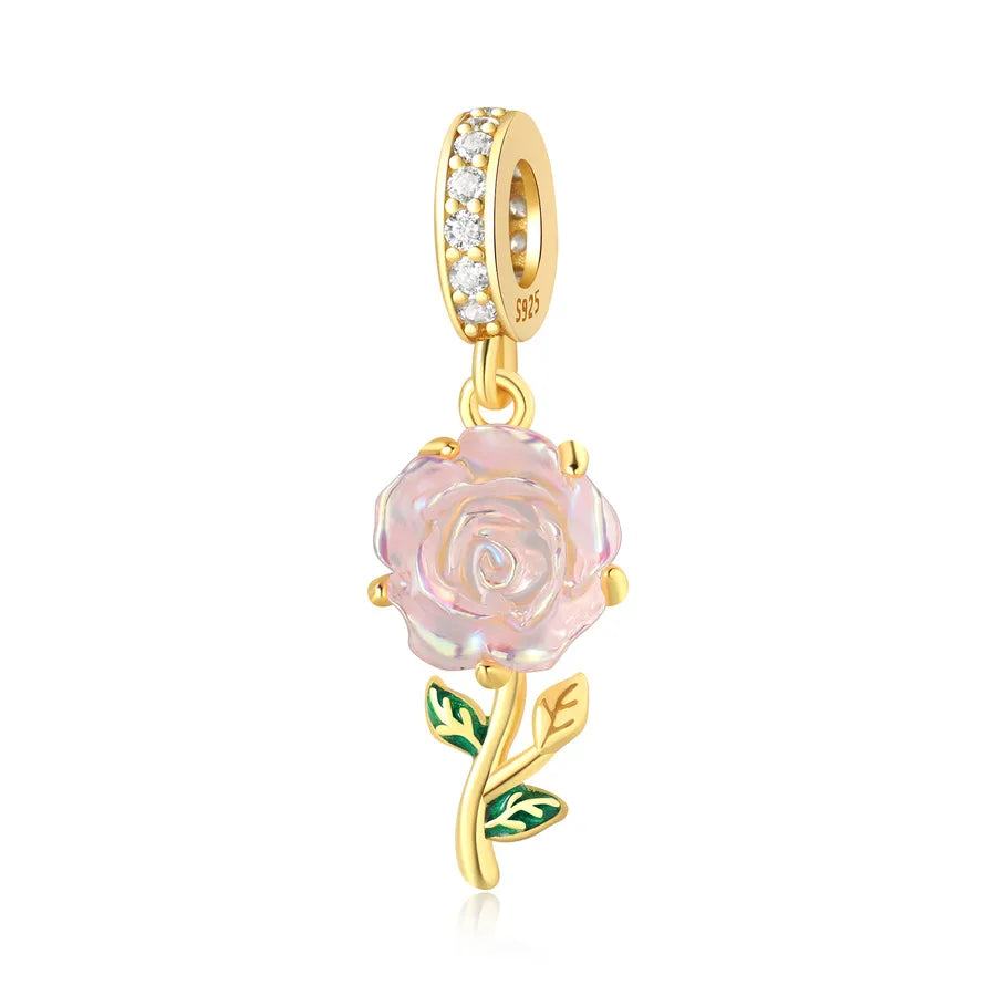 1 Stück 925 Sterling Silber Rosenblumenanhänger Schmuckaccessoires | Shop Nory