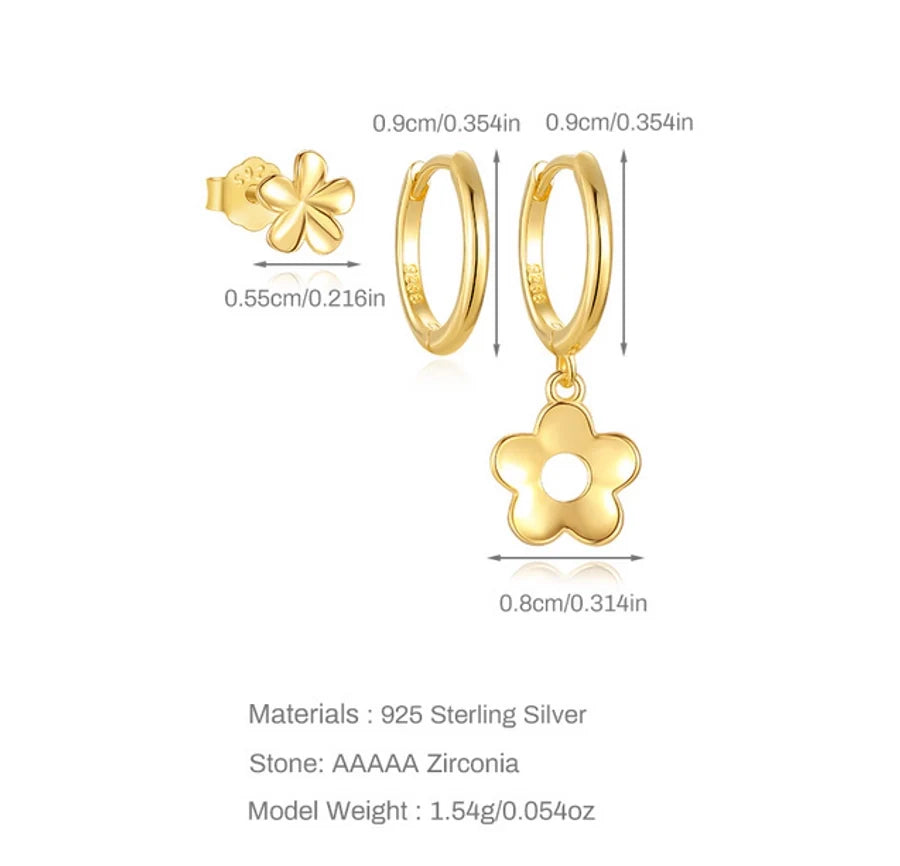 1 Set 925 Sterling Silber Zirkon 925 Sterling Silber Ohrringe Geometrische Blume Tropf Ohrringe Ohrringe Ohrstecker | Shop Nory