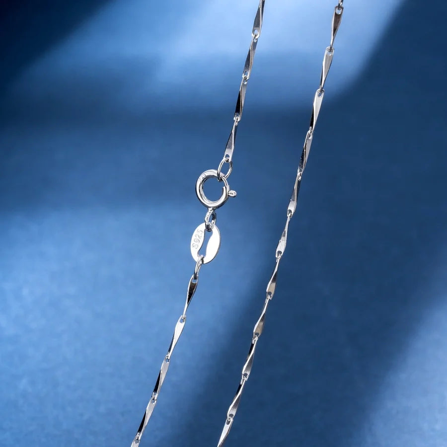 925 Sterling Silber Melonensamen Kette Kabelkette Schmelzkette Beschichtung Geometrische Halskette | Shop Nory