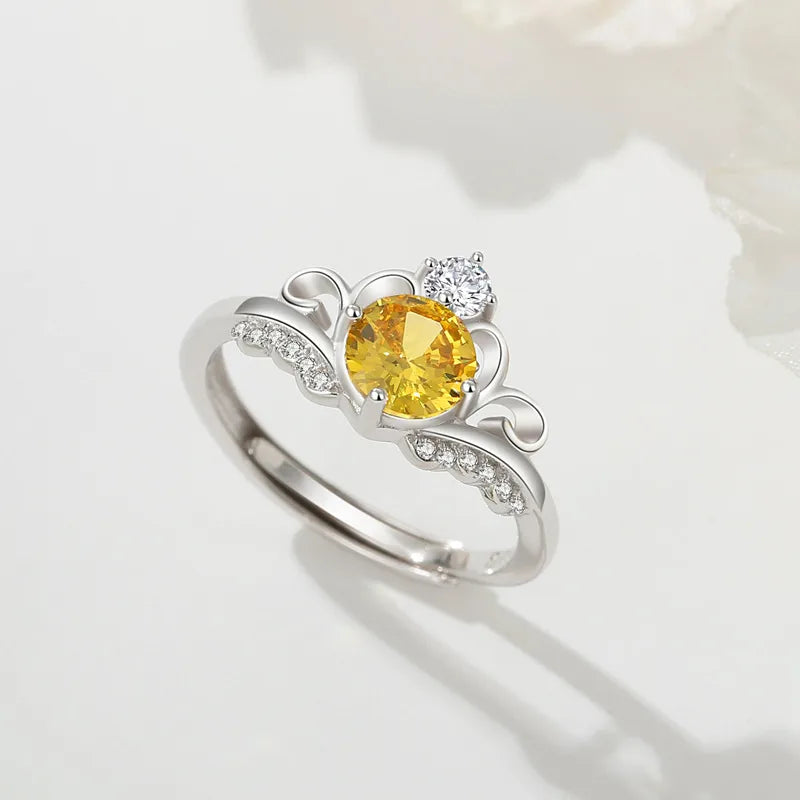 925 Sterlingsilber Zirkon Krone Verstellbarer Ring 925 Sterlingsilber Ringe | Shop Nory