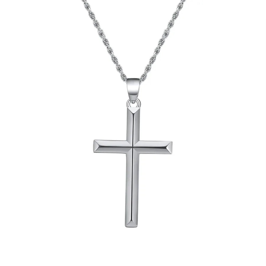 925 Sterling Silver Twisted Rope Chain Vergoldung Kreuz Anhänger Halskette | Shop Nory