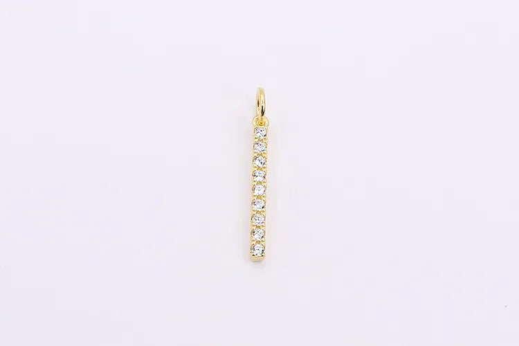 1 Stück 20*2mm 925 Sterling Silber Zirkon Geometrisch Polierter Anhänger Schmuck Zubehör | Shop Nory
