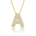 925 Sterling Silver Moissanite Kabelkette Buchstaben Anhänger Halskette | Shop Nory