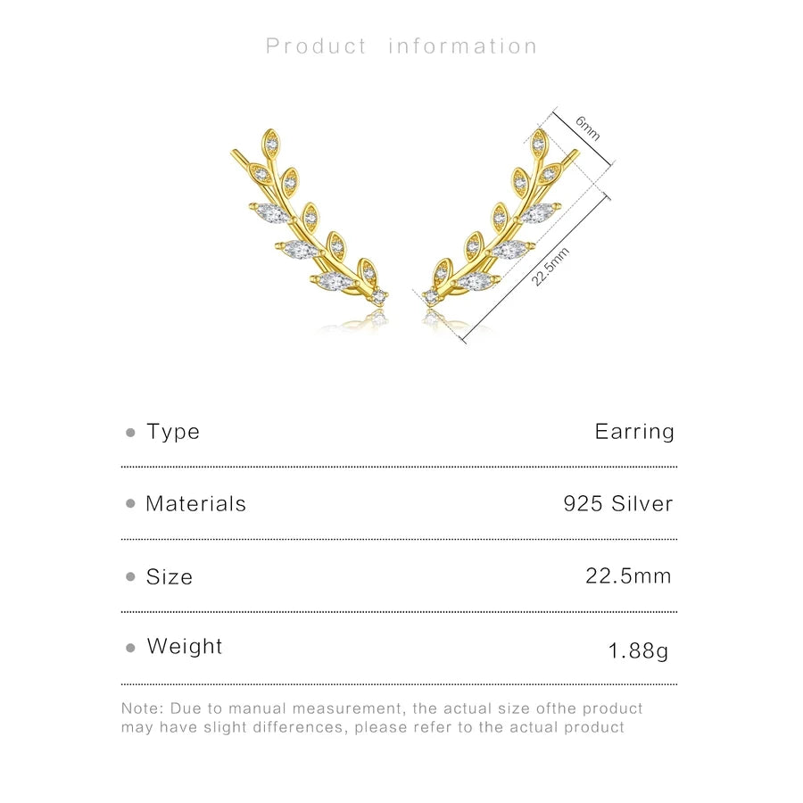 1 Paar 18K Goldbeschichtete Weißgoldbeschichtete 925 Sterling Silber Zirkon 925 Sterling Silber Ohrringe Geometrische Ohrstecker | Shop Nory