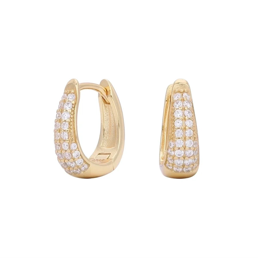 1 Paar 18K Gold Beschichtet Weißgold Beschichtet Rhodium Beschichtet 925 Sterling Silber Zirkon 925 Sterling Silber Ohrringe Geometrische Ohrringe | Shop Nory