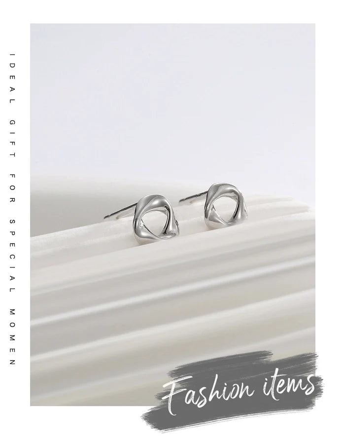 1 Paar 925 Sterling Silber 925 Sterling Silber Ohrringe Geometric Solid Color Ohrstecker | Shop Nory