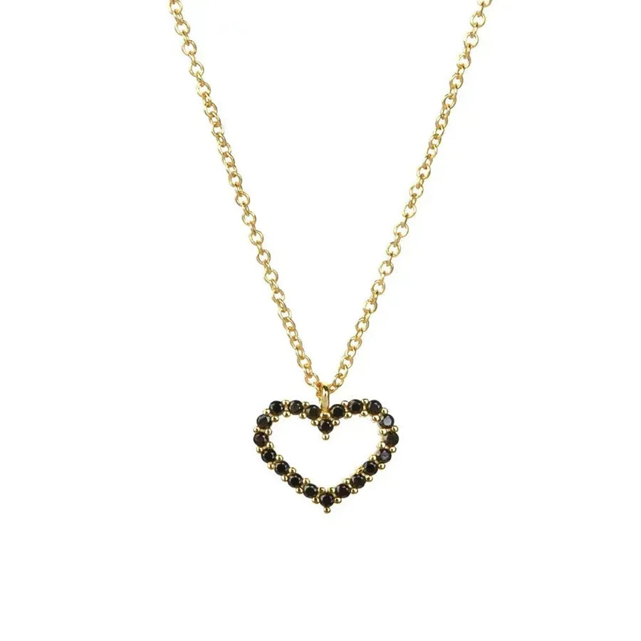 925 Sterling Silber Kabelkette Beschichtung Herzform Anhänger Halskette | Shop Nory