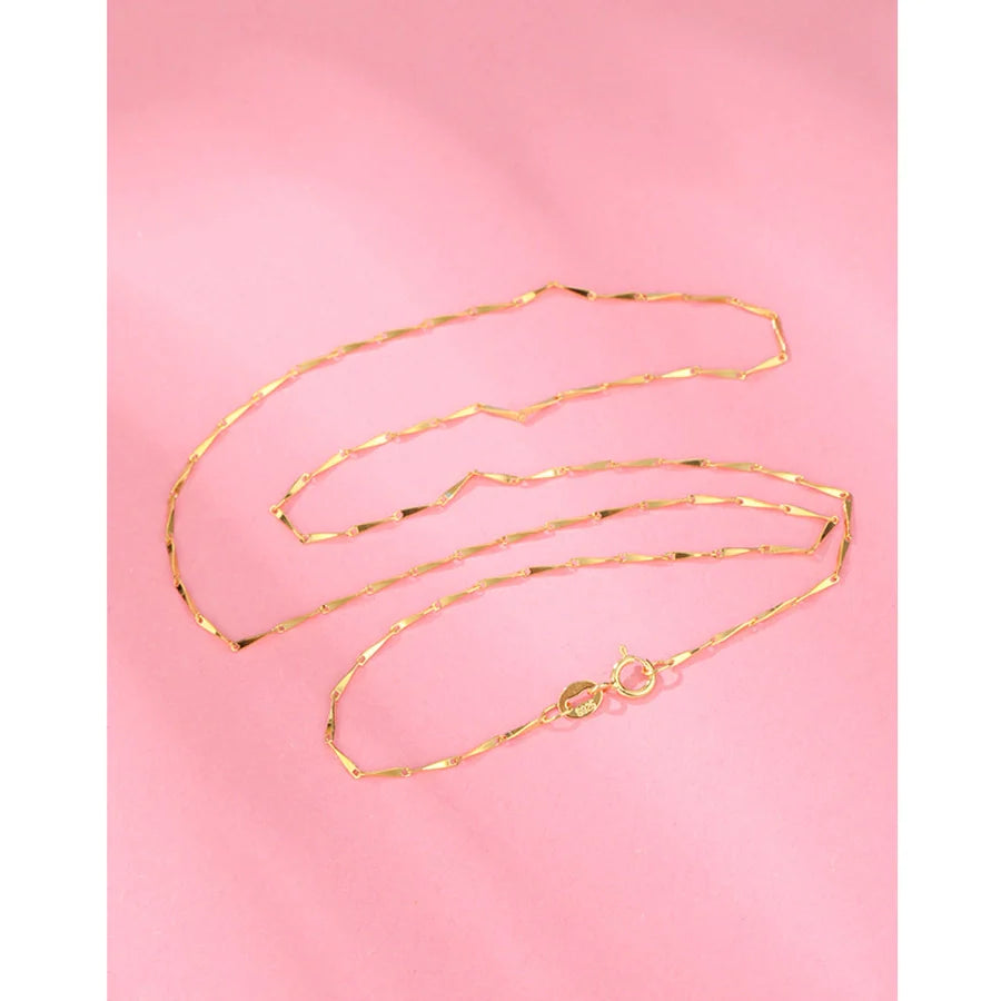 925 Sterling Silver Kabelkette Boxkette Einfarbige Halskette | Shop Nory