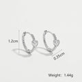 1 Paar Weißgoldbeschichtet 925 Sterlingsilber Zirkon 925 Sterlingsilber Ohrringe Runde Creolen | Shop Nory